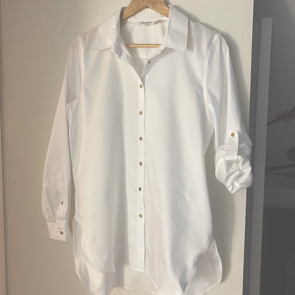 Calvin Klein white blouse size medium